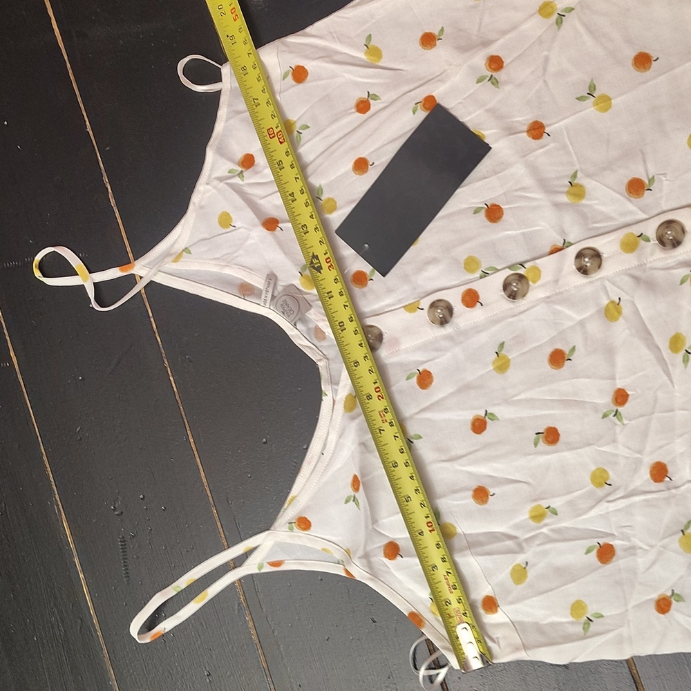 Paper Crane White Camisole with Orange and Green Accents - Picture 7 of 11